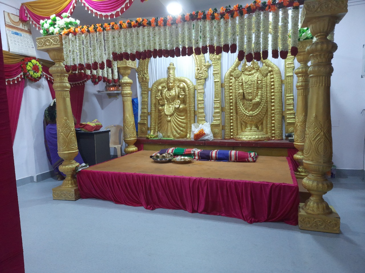 Decorated Srimala Balaji Idol Stage